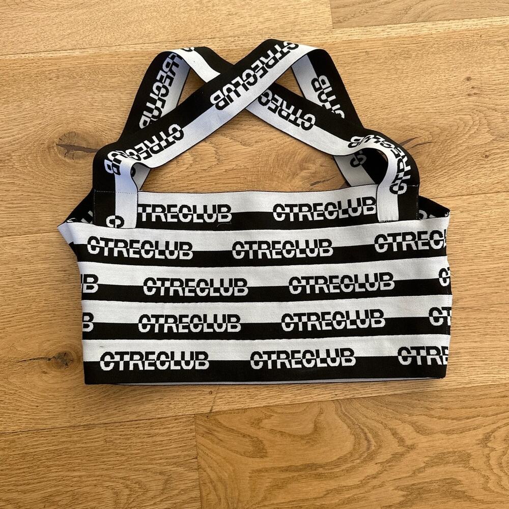 Couture Club - Ctreclub Signature Bandage Style Crop Top in Black & White